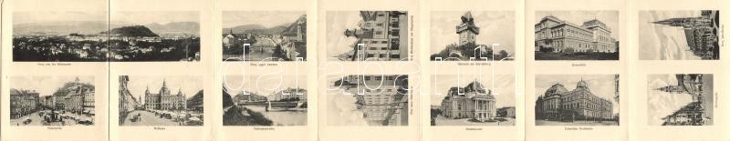 Graz. Leporellocard with 9 tiles. Postkarten-Verlag A.P.G. 458. (tears)