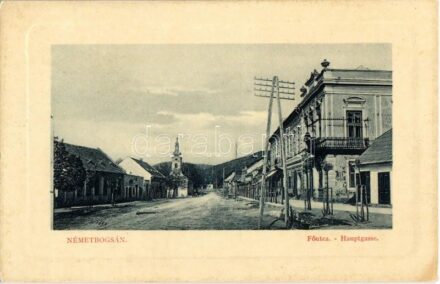 Boksánbánya, Németbogsán, Bocsa; Fő utca, templom. W.L. Bp. 1139. / main street with church