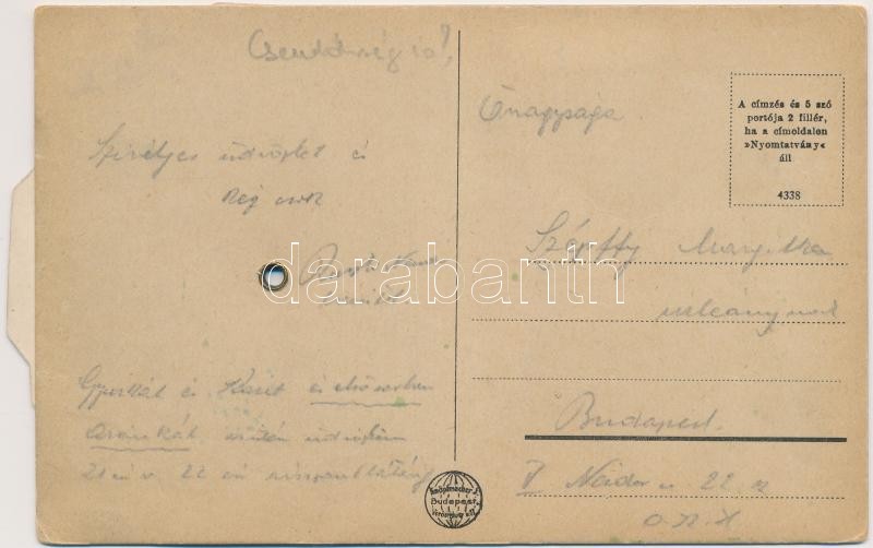 Balassagyarmat, Hősök szobra, Ipolyhíd-Demarkációs vonal, Csaino szálló, vármegyeház, Nemzeti szálló, Állami fogház, vasútállomás, államrendőrség és csendőrség. Mechanius képeslap / mechanical postcard - Image 3