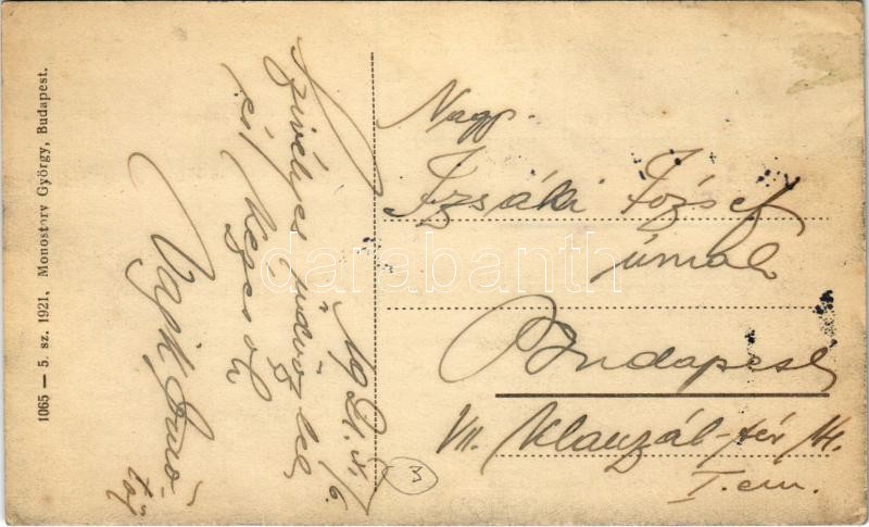 1921 Sajószentpéter, utcakép a Református templommal, lovaskocsi, üzletek (EK) - Image 2