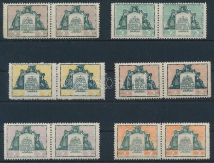 1920 Özvegyeknek és árváknak 6 db levélzáró pár (12 db bélyeg)