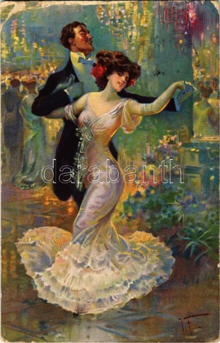 Dancing couple, lady, Marke Egemes Serie 94. s: I. F. (EK)