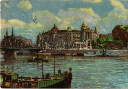 1937 Budapest XI. A Szent Gellért gyógyfürdő és szálló, hajók (EB)