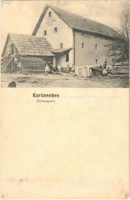 Karánsebes, Caransebes; Edmund Schmidt műmalma a vasútállomásnál / Kunstmühle am Bahnhof / mill at the railway station
