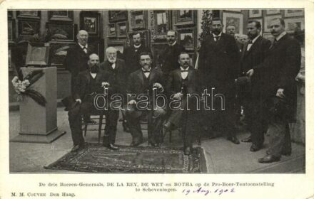 1902 De drie Boeren-Generaals, De La Rey, De Wet en Botha op de Pro-Boer-Tentoonstelling te Scheveningen / Koos De La Rey, Christiaan de Wet and Louis Botha, generals of the Boer War, at the Pro-Boer Exhibition in Hague (EK)