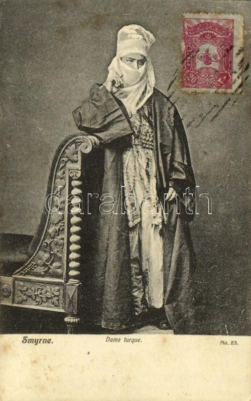 Izmir, Smyrne; Dame turque / Turkish woman, folklore (fl)