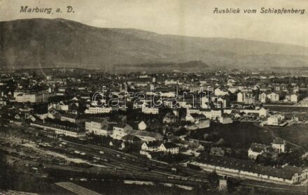 Maribor, Marburg an der Drau; Ausblick vom Schlapfenberg / general view + K. u. k. Feldartillerieregiment Nr. 160. Stabsabteilung cancellation
