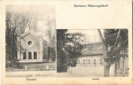 1918 Főherceglak, Főherczeglak, Knezevo (Baranyabán, Popovac, Ban); Kápolna, Iskola / chapel, school (fl)