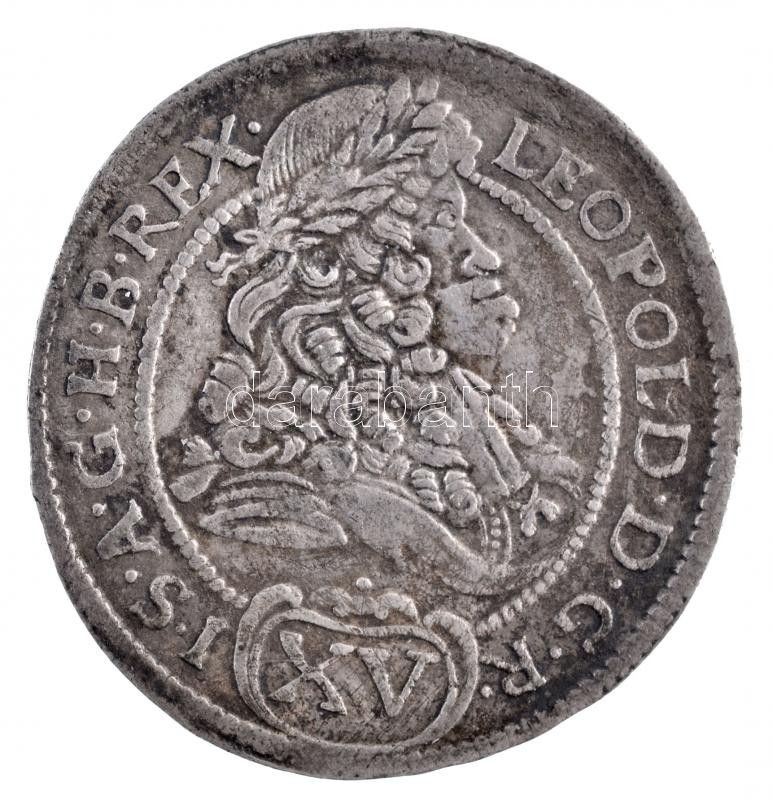 1696NB 15Kr Ag 'I. Lipót' Nagybánya (6,27g) T:2,2- patina / Hungary 1696NB 15 Kreuzer Ag 'Leopold I' Baia Mare (6,27g) C:XF,VF patina Huszár 1437., Unger II: 1064.b - Image 2