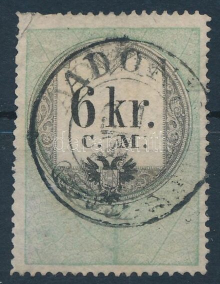 1854 6kr CM 'ADONY' postai bélyegzéssel