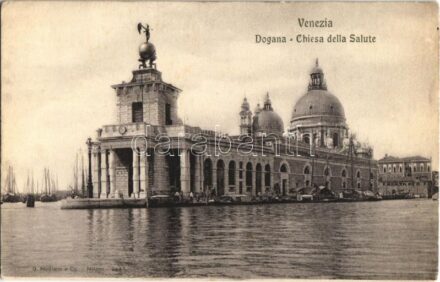 Venezia, Venice; Dogana, Chiesa della Salute / church, boats, sailing vessels. G. Modiano e Co. 9857. (EK)