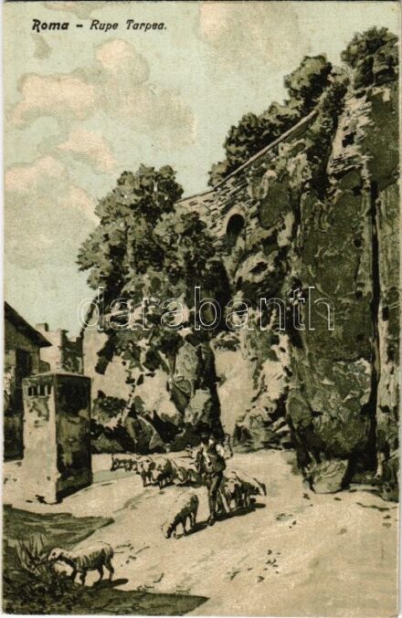 Roma, Rome; Rupe Tarpea / Tarpeian Rock. art postcard