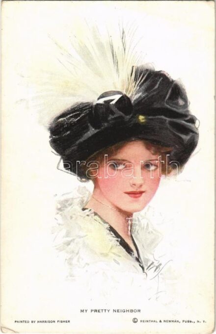 My pretty neighbor. Lady art postcard. Reinthal & Newman No. 423. s: Harrison Fisher (EK)
