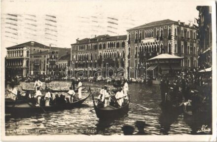 1925 Venezia, Venice; Canal Grande in festa / Grand Canal, boats, party. Ed. A. Traldi (EK)