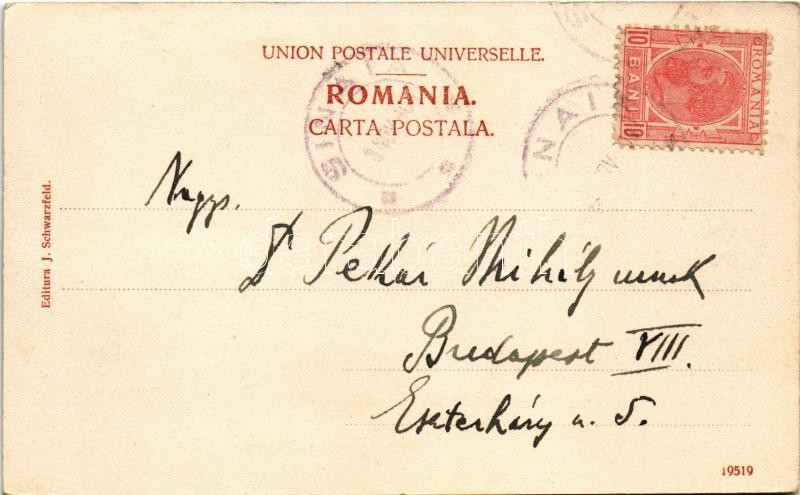 1904 Sinaia, Vederea Monastirei si Baile Eforiei / monastery, spa, bath. Editura J. Schwarzfeld - Image 2