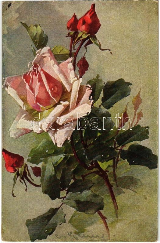 Edle Rosen. Wohlgemuth & Lissner Kunstverlag No. 378. s: C. Klein