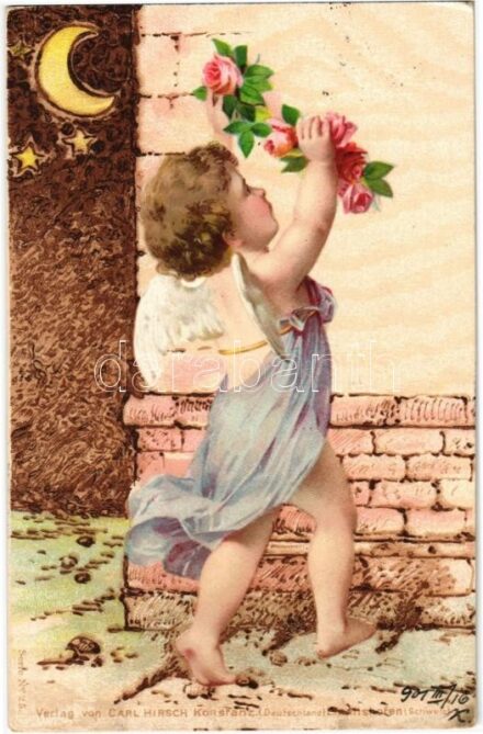 1901 Cupid at night. Verlag von Carl Hirsch Serie No. 25. litho
