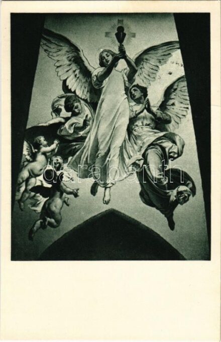 1938 Budapest XXXIV. Nemzetközi Eucharisztikus Kongresszus. Készüljünk a Magyar Kettős Szentévre! / 34th International Eucharistic Congress + 'XXXIV Nemzetközi Eucharisztikus Kongresszus Budapest 1938. május 26.' So. Stpl.