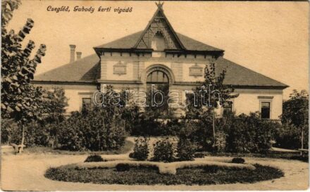Cegléd, Gubody kerti vigadó. Vasúti levelezőlapárusítás 2.sz. 1918.