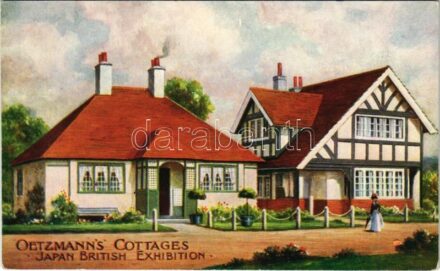 1910 London, Oetzmann's Cottages. Japan-British Exhibition advertising card