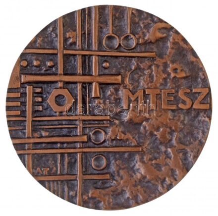 Asszonyi Tamás (1942- ) 1976. 'MTESZ / Műszaki és Természettudományi Egyesületek Szövetsége' kétoldalas Br plakett (85mm) T:2