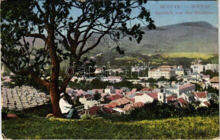 1916 Mostar, Ausblick von der Mazoljice / general view. Pacher & Kisic No. 917. + 'Kommando des K.u.K. Festungsspitals In Mostar' (EK)