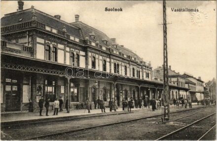 1914 Szolnok, Vasútállomás. Gerő Ignác kiadása (EK)