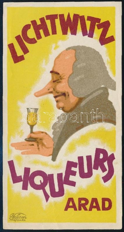 Lichtwitz Liqueurs Arad számolócédula