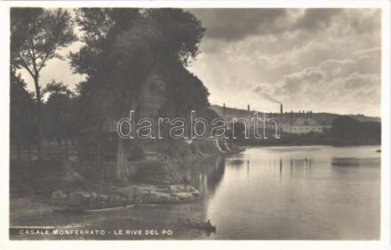 Casale Monferrato, Le Rive del Po / riverbank, boat, factory (EK)