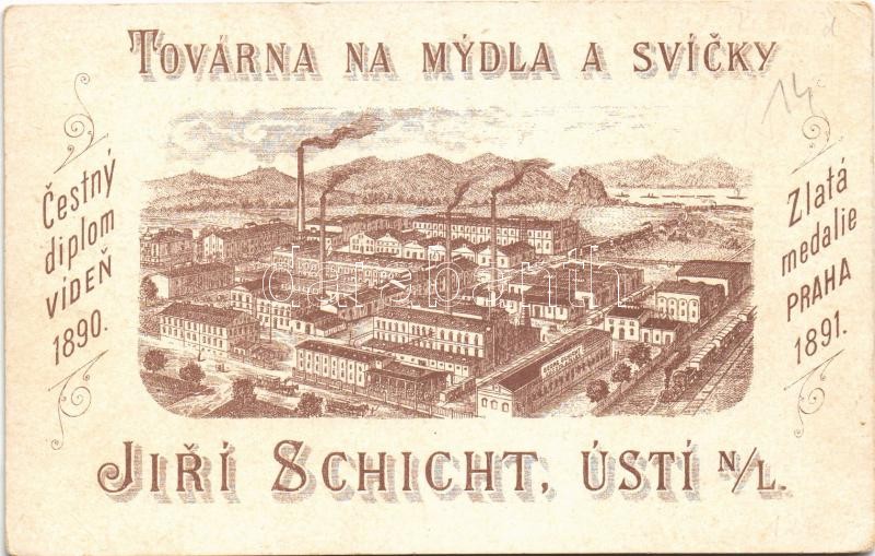 Yalta, Jalta; Schicht's soap factory advertisement on the backside. Art Nouveau, floral, litho (EK) - Image 2