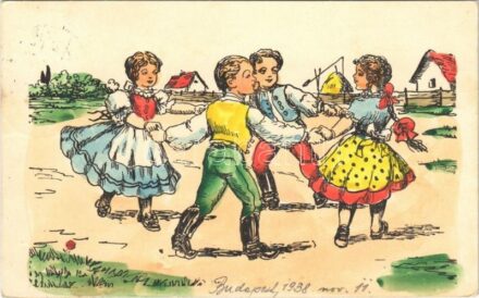 1938 Magyar folklór művészlap / Hungarian folklore art postcard (EK)
