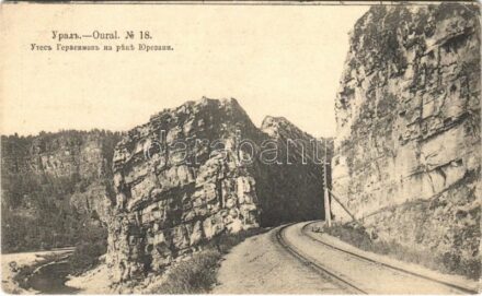 Ural, Oural; railway line, cliff (EK)