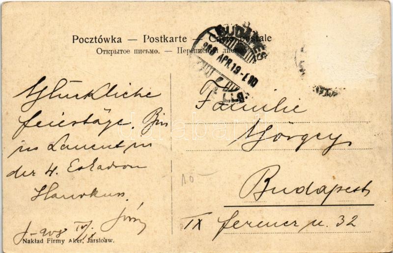 1908 Jaroslaw, Jaruslau; Art Nouveau mosaic with railway station (Rb) - Image 2