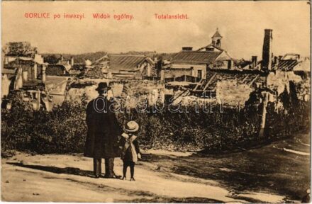 1916 Gorlice, po inwazyi / destruction after the Russian invasion + 'Kommando der k.u.k. Baukompagnie No. 1/62.'