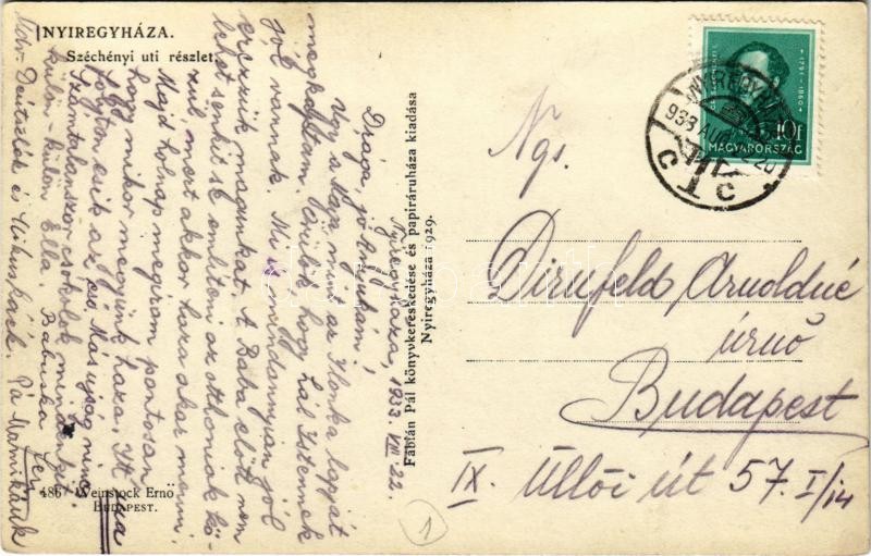 1933 Nyíregyháza, Széchenyi út, Kiss János üzlete, kerékpár. Fábián Pál kiadása - Image 2