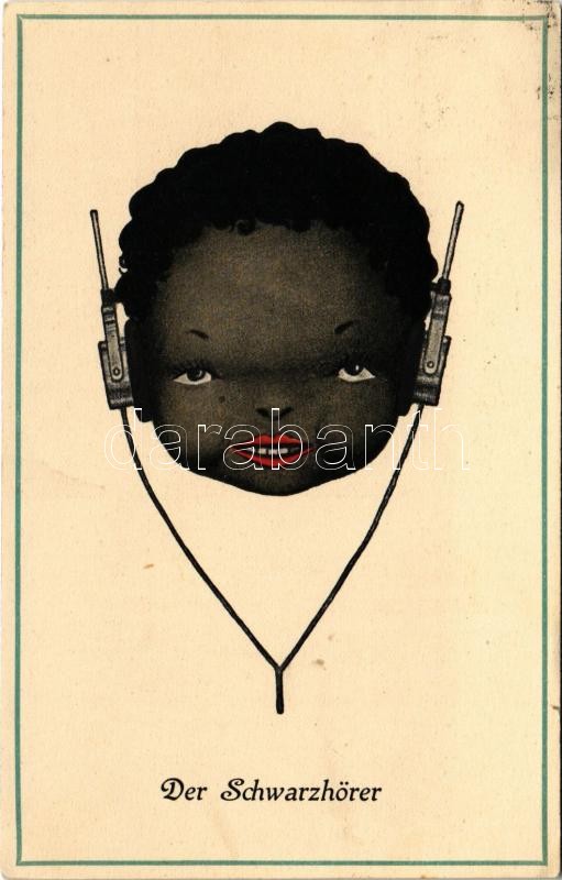 1925 Der Schwarzhörer / Black boy listening to the radio (EK)