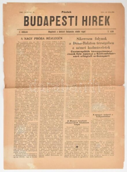 1945 Budapesti Hírek I. évfolyam 3. szám