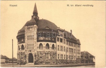 Budapest XIX. Kispest, M. kir. állami rendőrség. Thienschmiedt E. Hungária kiadása (gyűrődés / crease)
