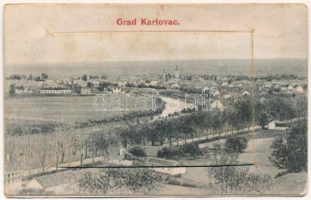 1908 Károlyváros, Grad Karlovac; leporello 10 képpel / leporellocard with 10 pictures (fl)