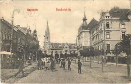 1911 Kaposvár, Széchenyi tér, templom (EK)