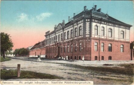1913 Pancsova, Pancevo; Állami polgári leányiskola. Kohn Samu kiadása / girls' school (EK)