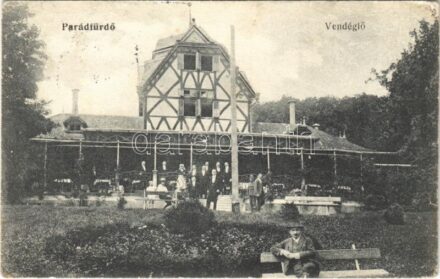 1921 Parádfürdő, vendéglő, étterem, pincérek. Fürdőigazgatóság kiadása