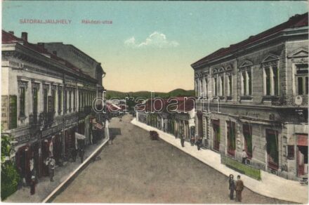 Sátoraljaújhely, Rákóczi utca, Róth Bernát fia, Tóth Lajos, Gyarmathy Béla üzlete, Budapesti Nagy Áruház