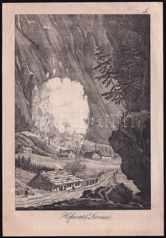 cca 1850 Hófuvat (Lavina), illusztráció, 21,5×14,5 cm