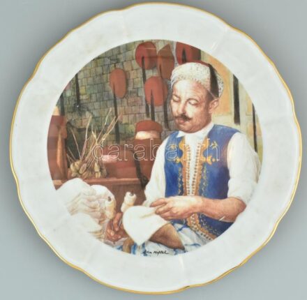 Dísztányér, matricás porcelán. Jelzett. hibátlan d: 25 cm