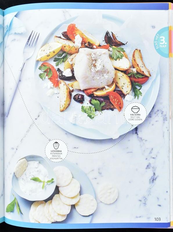 3 db szakácskönyv: Hogyan fogyjunk tudatosan, 28 napos egészséges étrend és életmód porogram, Szórakoztató fogyókúra. - Image 2