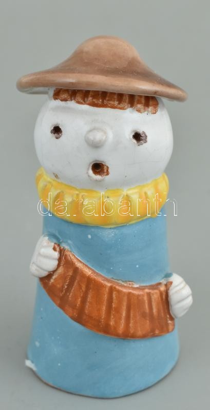 Kerámia figura, színesen festett, jelzett: XX Hungary. m: 7 cm