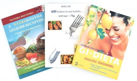 Vegyes szakácskönyv tétel, 3 db: Marion Grillprazer: Gi-diéta. Fogyás-örömmel. hn., én., Mérték kiadó.; Victoria Boutenko: A nyerskonyha legjobb receptjei. Lúgosítás a természetben. Bp., 2010., Bioenergetic.; Kelly Juli: 600