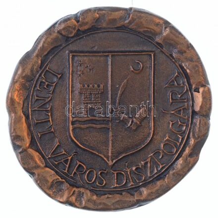 DN 'Leninváros Díszpolgára' egyoldalas, öntött bronz kitüntető emlékérem (83mm)
