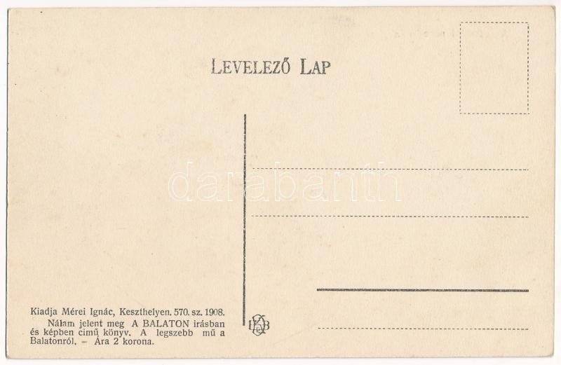 Szántód, Balatoni révcsárda ökrökkel. Mérei Ignác 570. 1908. - Image 2